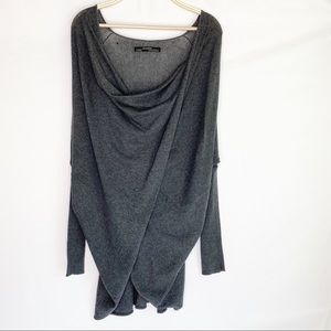 All Saints Itat Oversized Draped Shrug Gray Size 8
